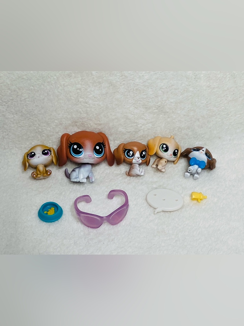Littlest Pet Shop Mommy Babies Beagles Mini Pets + Accessories LPS 231-235
